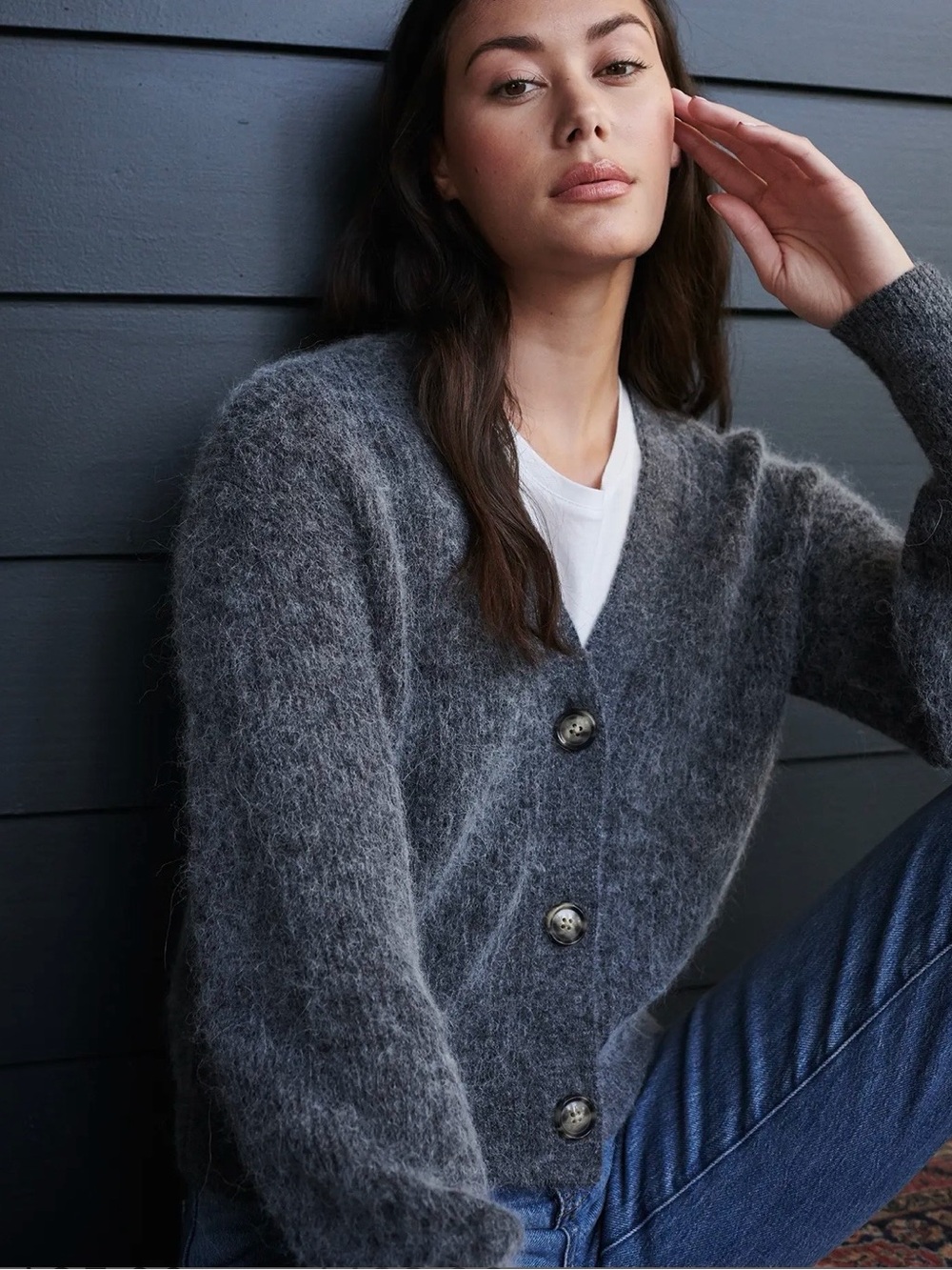 Levi’s Cozy Women's Gray V-Neck Cardigan  Alpaca size medium